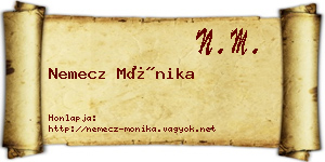 Nemecz Mónika névjegykártya